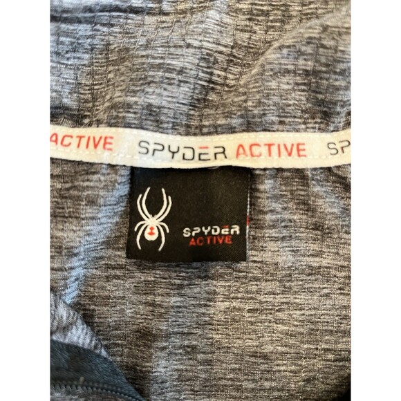 Spyder Shirt Men's Stretch Moisture Wicking Size Large Gray Zip Long Sleeve - Picture 9 of 9